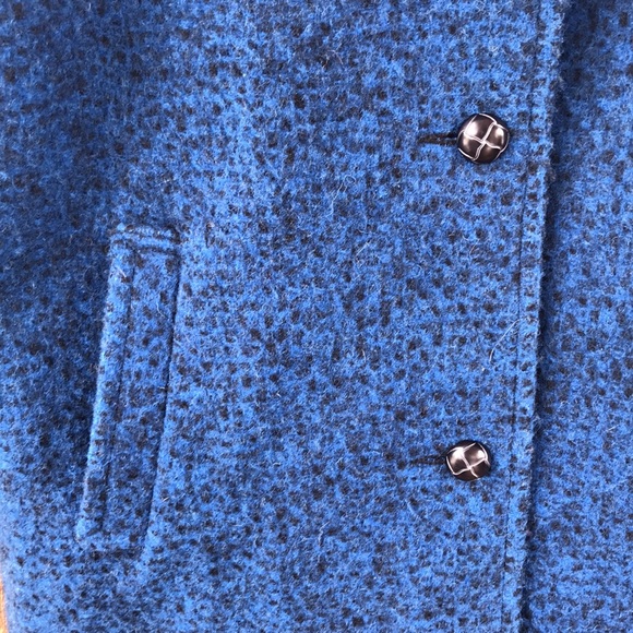 SOLD! VTG 70s Ferncroft 100% Wool Mottled Blue Overcoat, 11/12P, Union Made - Picture 5 of 9